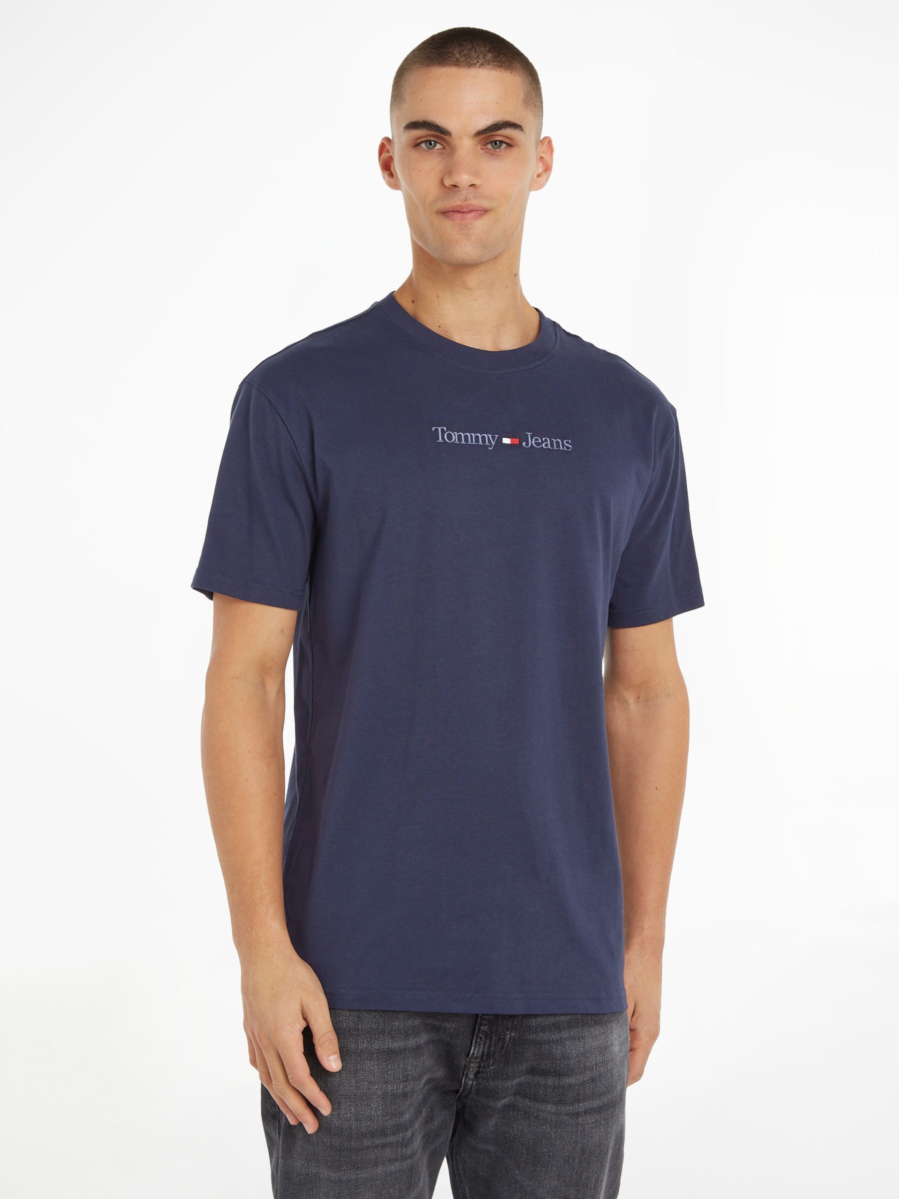 Tommy Jeans Logo T-Shirt, Twilight Navy At John Lewis & Partners