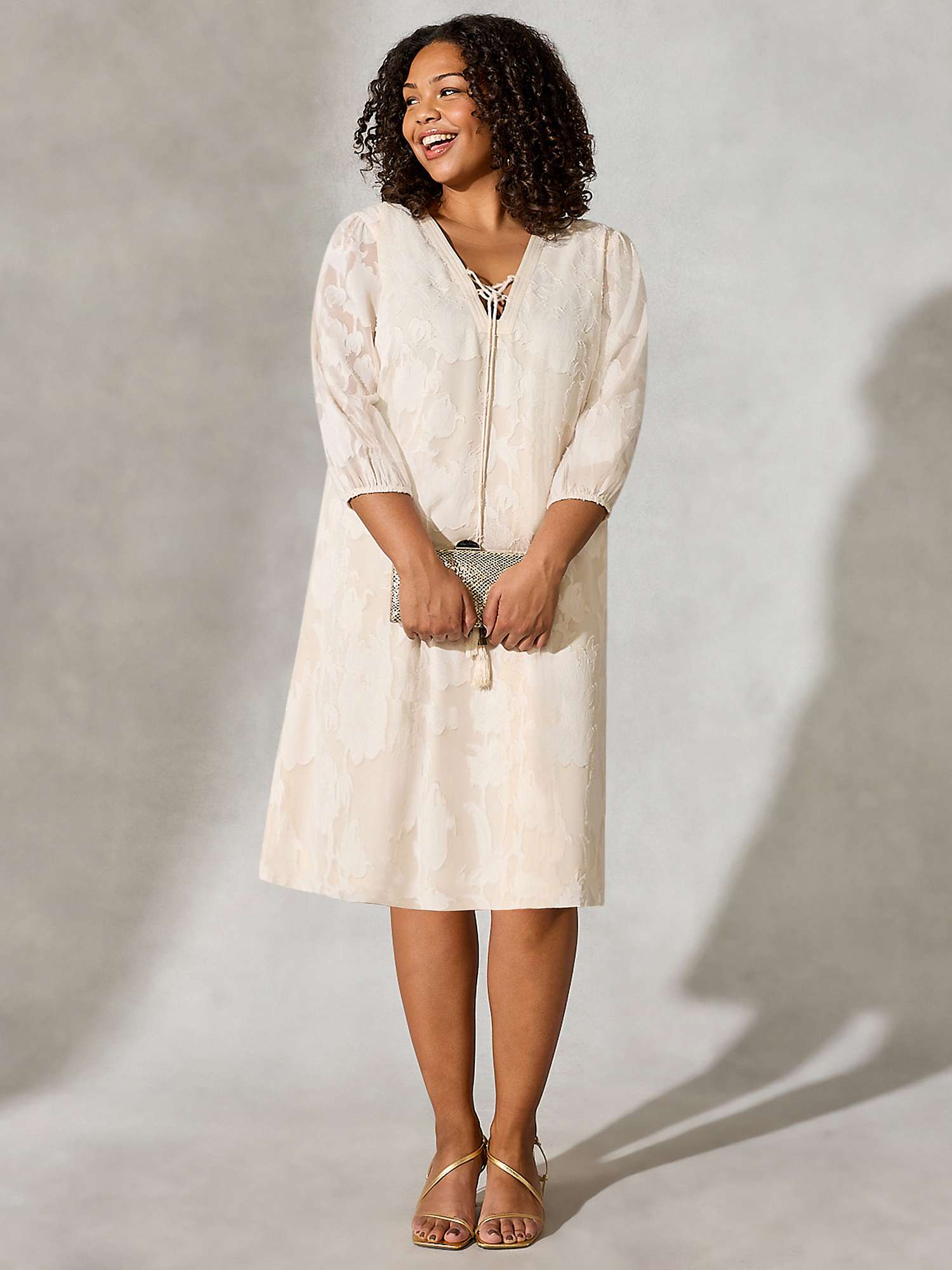 Buy Live Unlimited Curve Floral Jacquard Tunic Dress, Blush Online at johnlewis.com