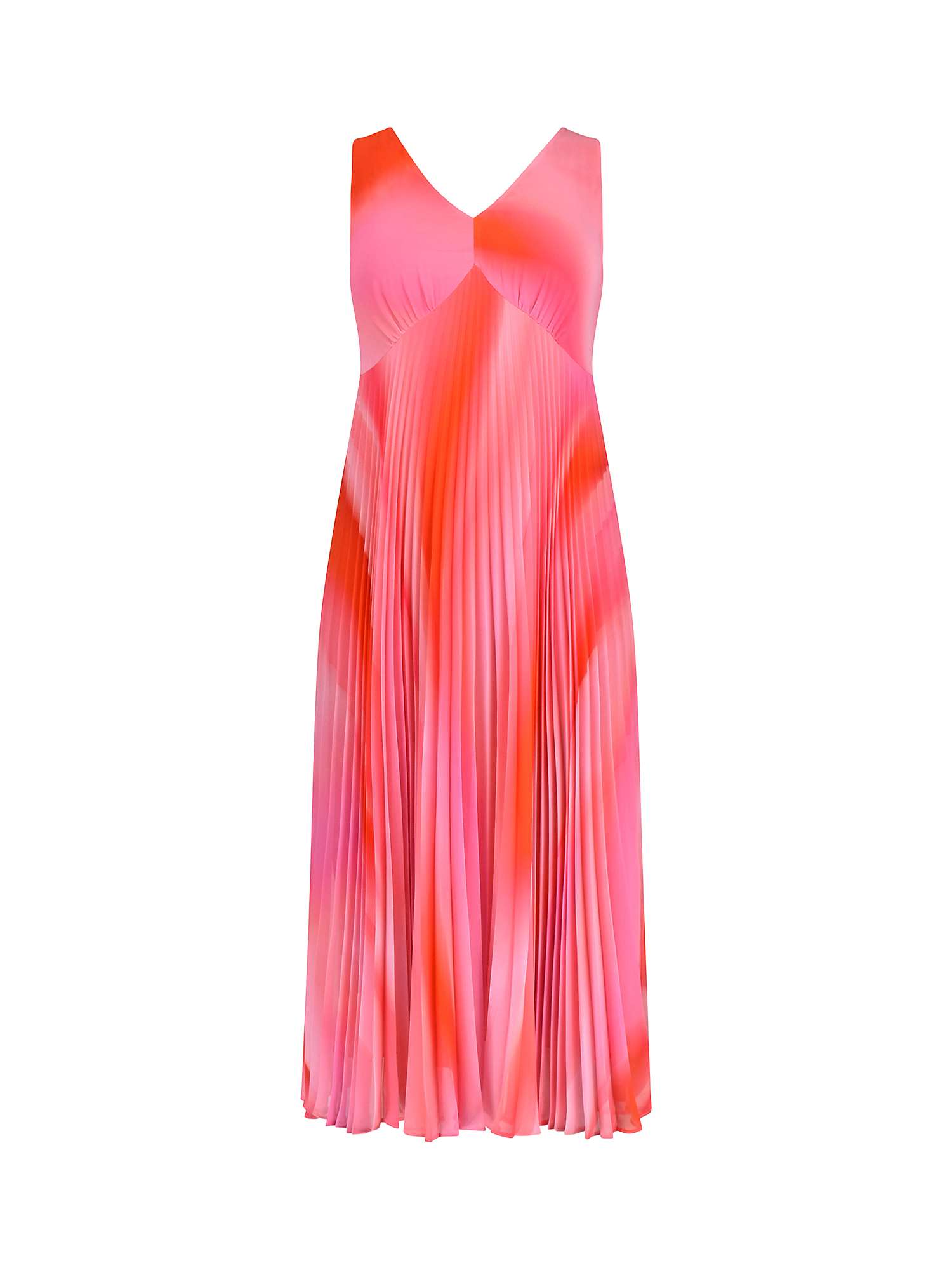 Live Unlimited Curve Ombre Midi Pleated Dress, Pink at John Lewis ...