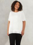 Live Unlimited Curve Short Sleeve Overlayer Top, Ivory, White
