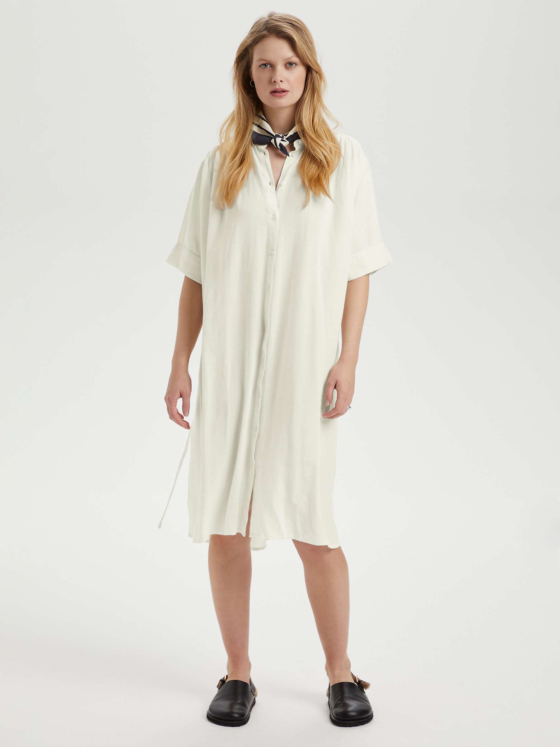 Buy Soaked In Luxury Rosaline Knee Length Shirt Dress, Whisper White Online at johnlewis.com