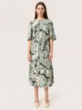 Soaked In Luxury Livinna Marble Midi Dress, Green