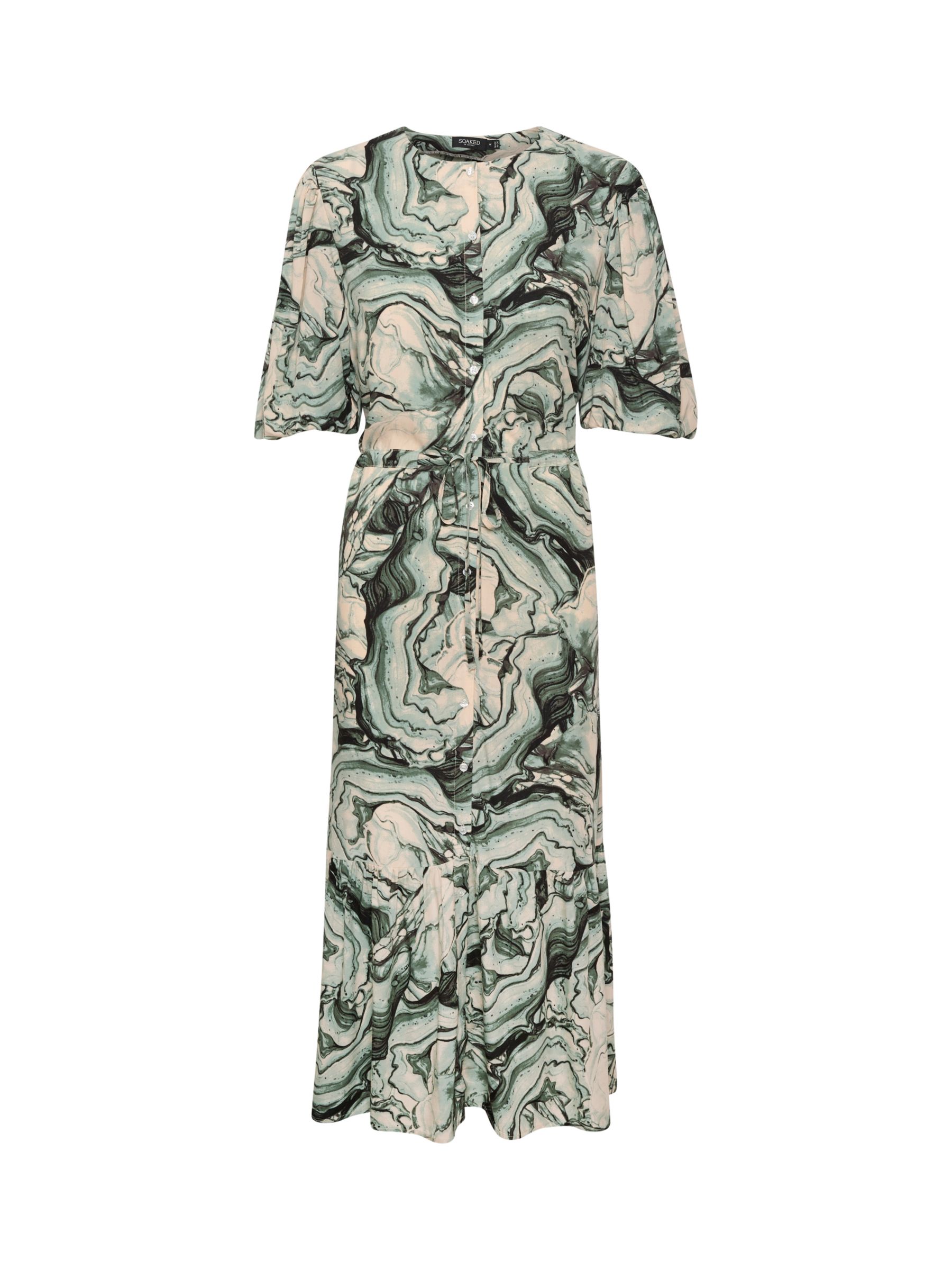 Soaked In Luxury Livinna Marble Midi Dress, Green at John Lewis & Partners