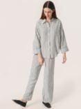 Soaked In Luxury Giselle Hela Stripe Linen Blend Shirt