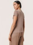 Soaked In Luxury Columbine Jersey Short Sleeve T-Shirt, Brown Lentil