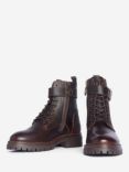 Barbour Heidi Leather Biker Boots, Dark Brown