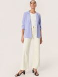 Soaked In Luxury Shirley Plain Ruched Sleeve Blazer