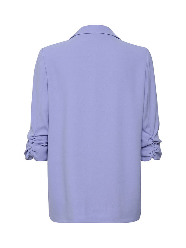 Soaked In Luxury Shirley Plain Ruched Sleeve Blazer, Sweet Lavender