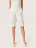 Soaked In Luxury Kimina Linen Blend Shorts, Whisper White