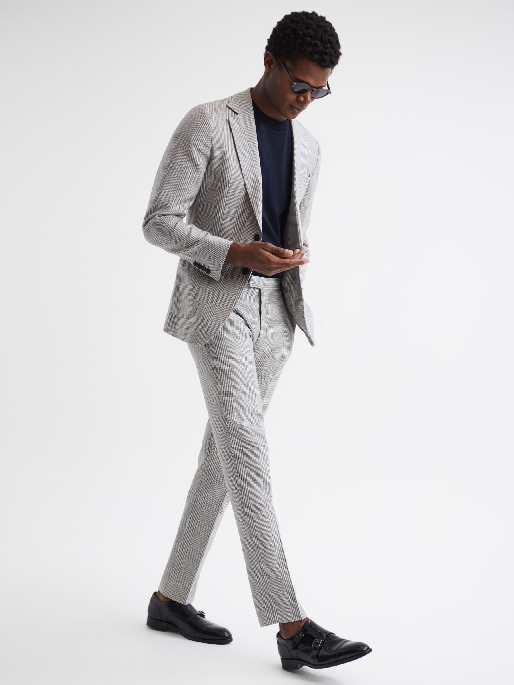 Reiss Matinee Slim Pow Trousers, Grey at John Lewis & Partners