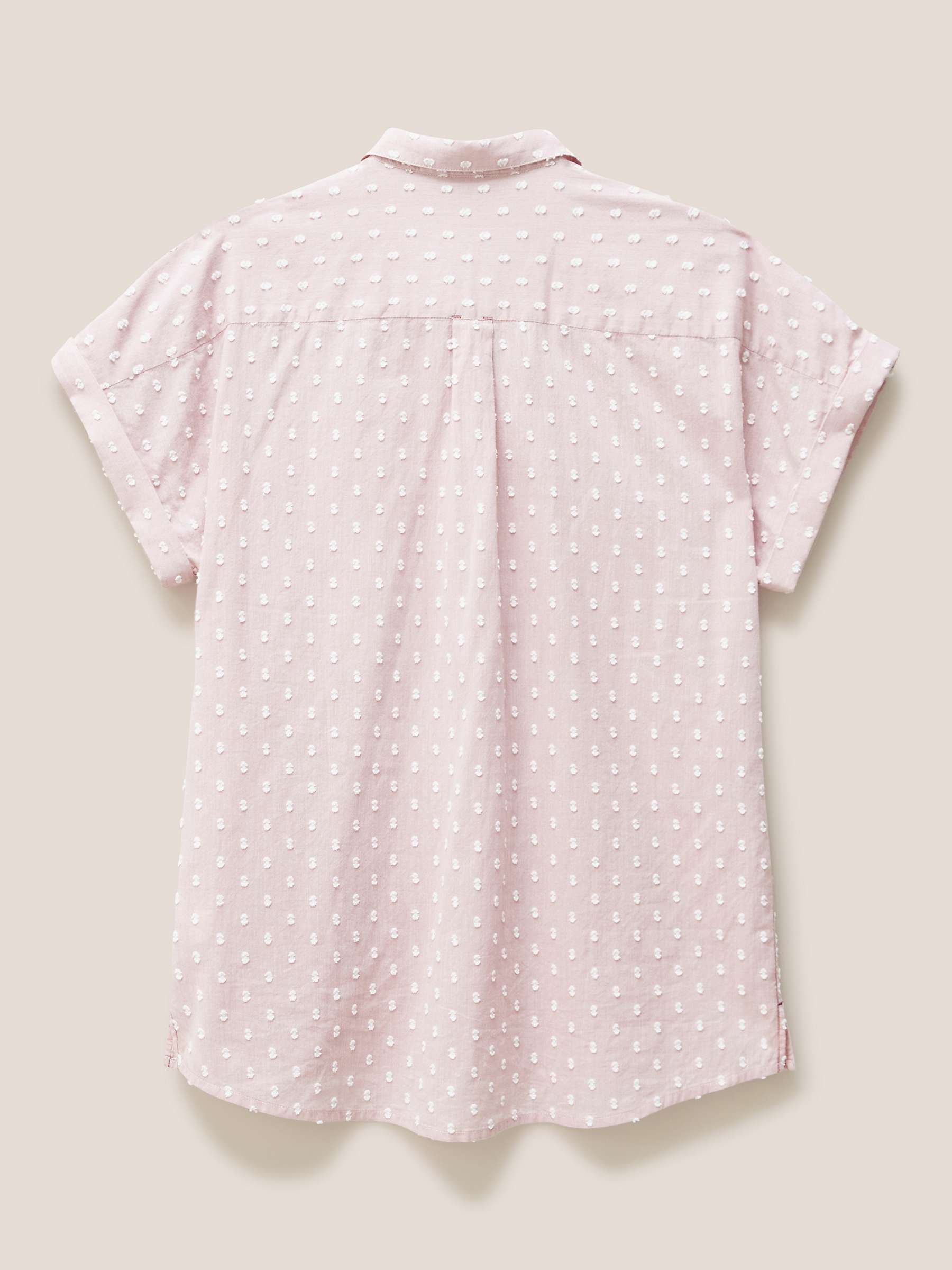 Buy White Stuff Swiss Dobby Short Sleeve Shirt, Mid Pink Online at johnlewis.com