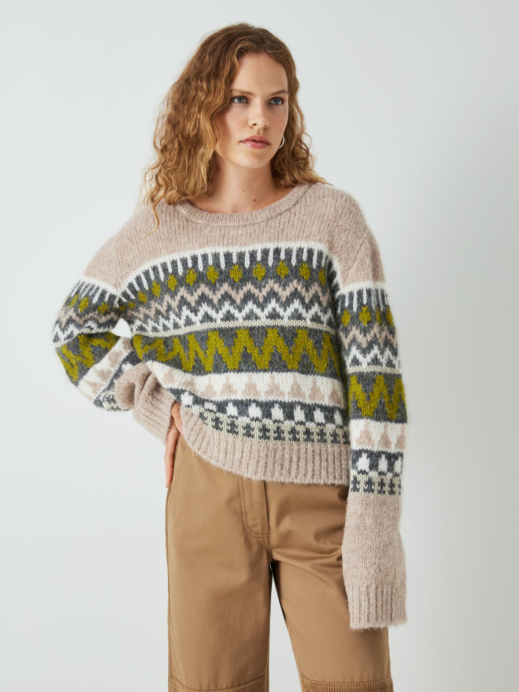 Velvet by Graham & Spencer Makenzie Fair Isle Alpaca Blend Jumper,  Pistachio, XS