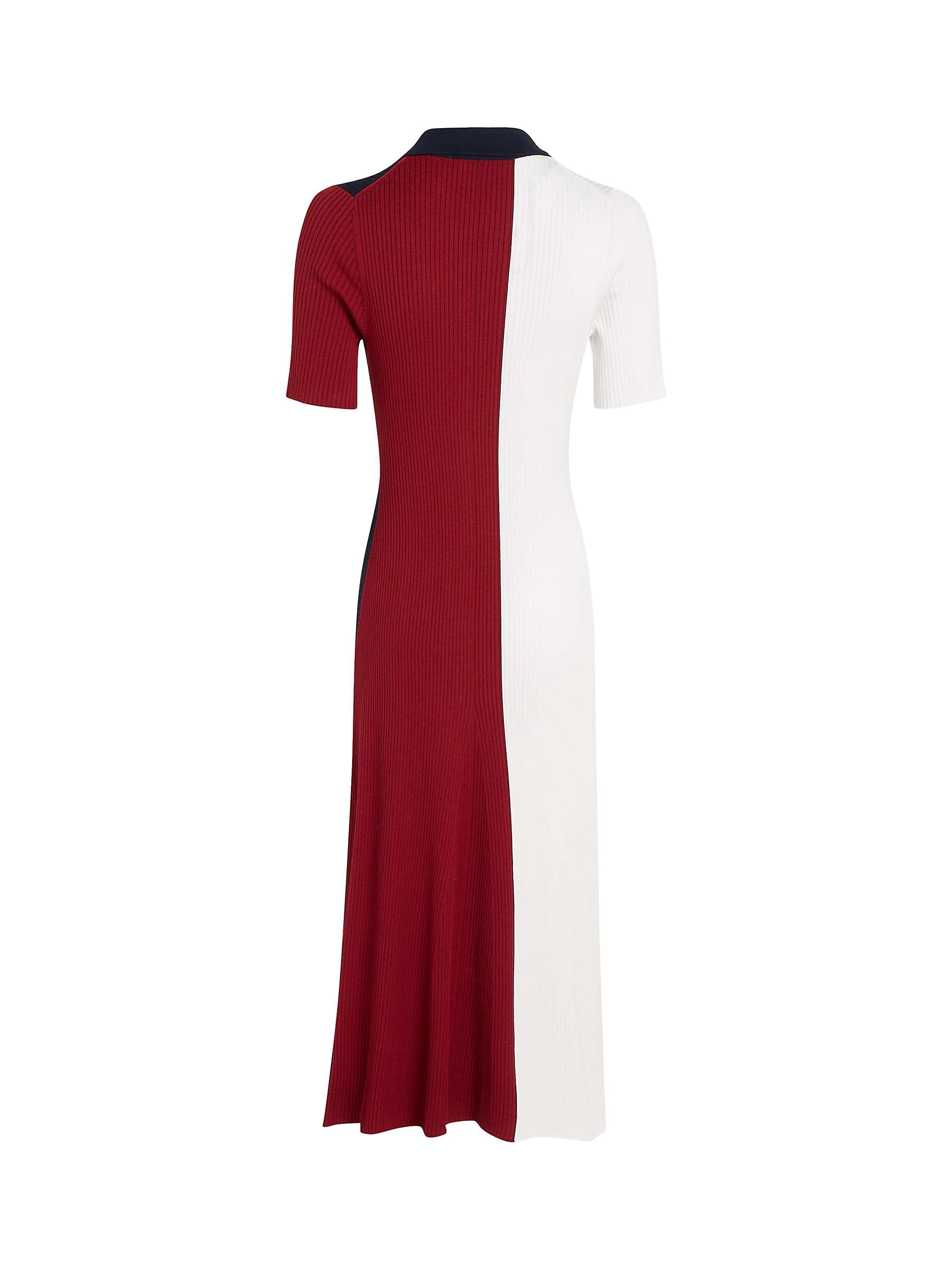Buy Tommy Hilfiger Colour Block Polo Midi Dress, Navy Multi Online at johnlewis.com