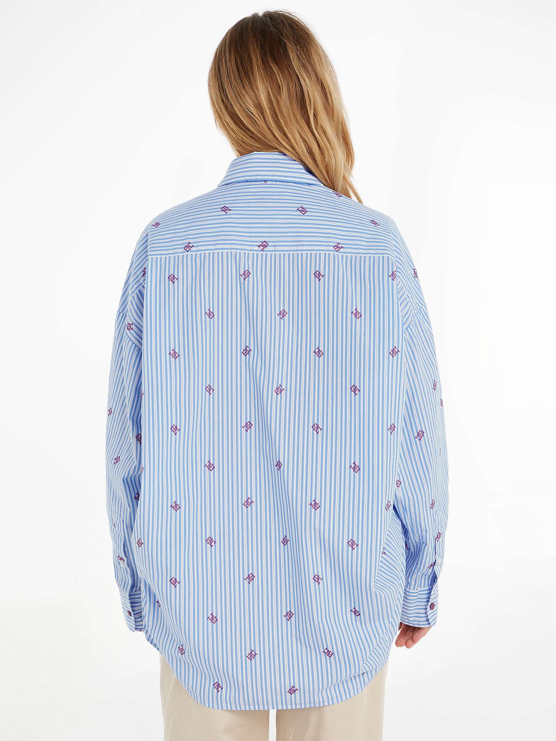 Buy Tommy Hilfiger Cotton Monogram Striped Shirt, Blue/Multi Online at johnlewis.com