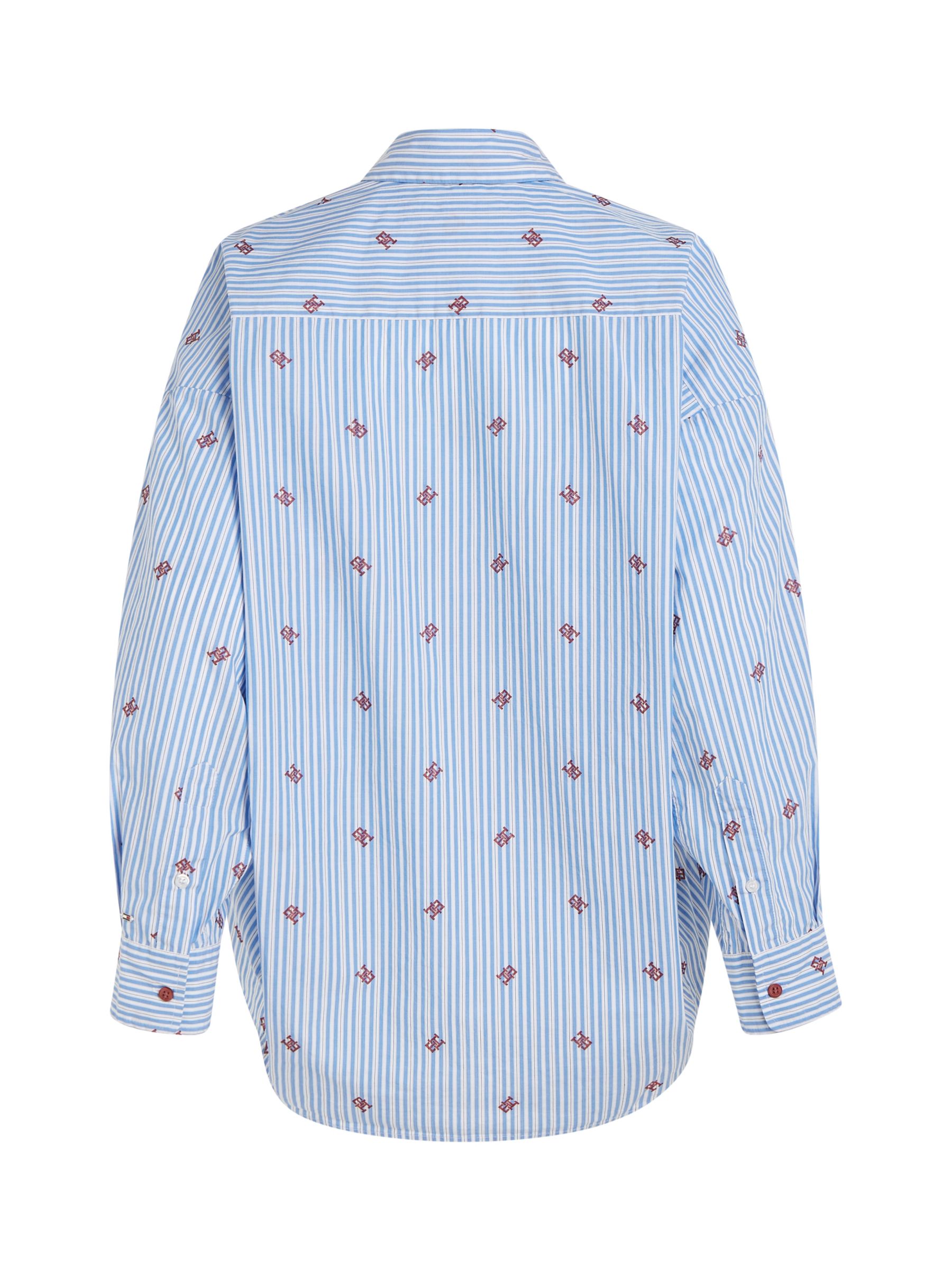 Buy Tommy Hilfiger Cotton Monogram Striped Shirt, Blue/Multi Online at johnlewis.com
