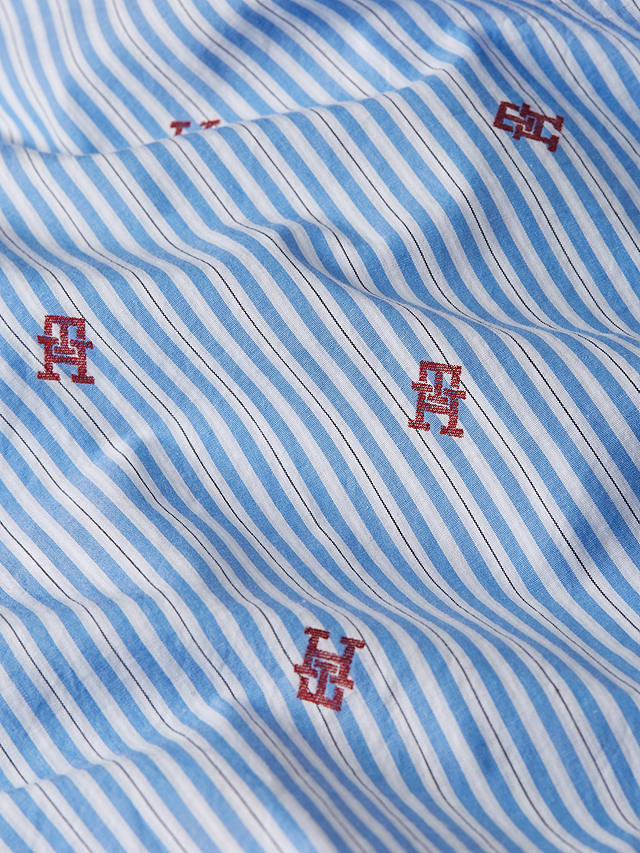 Tommy Hilfiger Cotton Monogram Striped Shirt, Blue/Multi