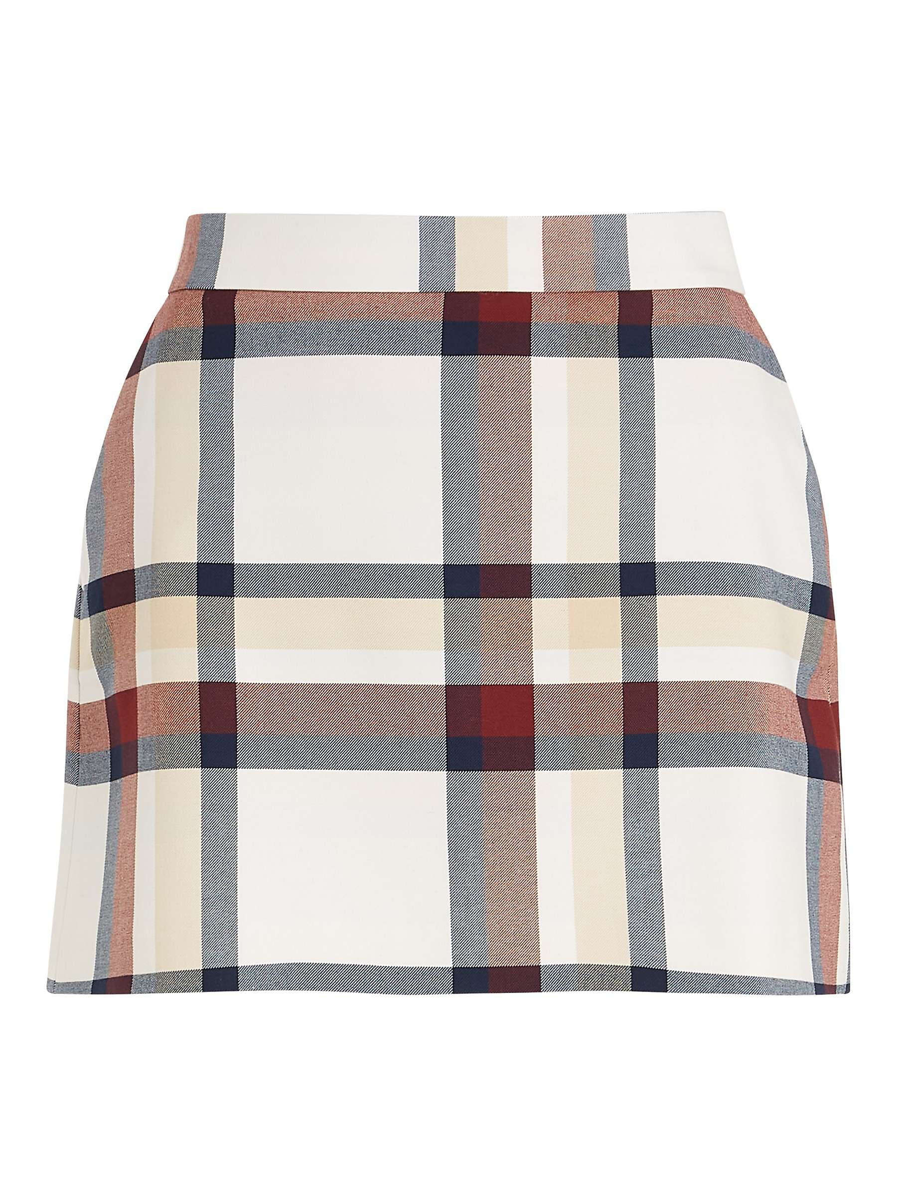 Buy Tommy Hilfiger Global Check Mini Skirt, Ecru Online at johnlewis.com