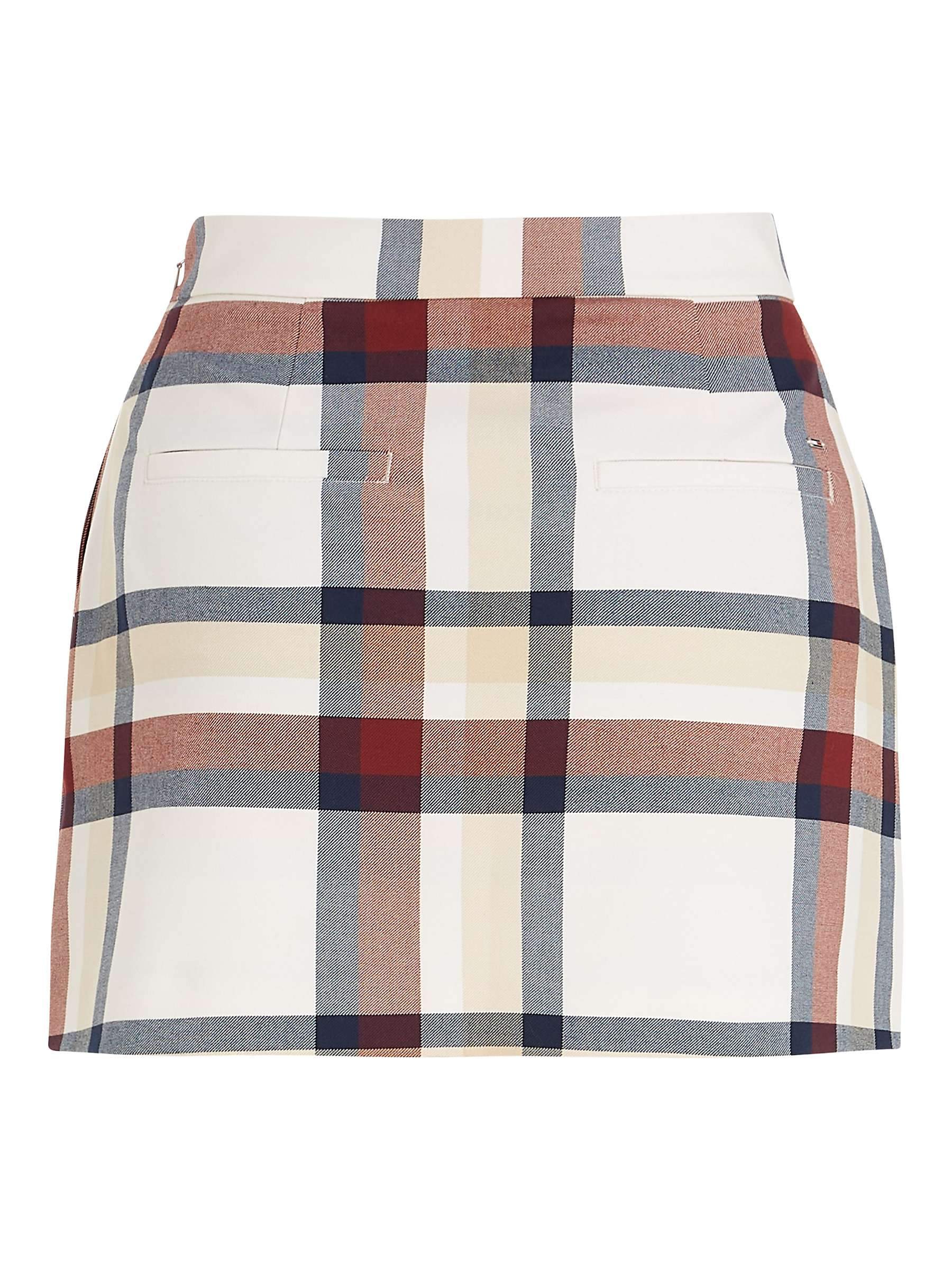 Buy Tommy Hilfiger Global Check Mini Skirt, Ecru Online at johnlewis.com