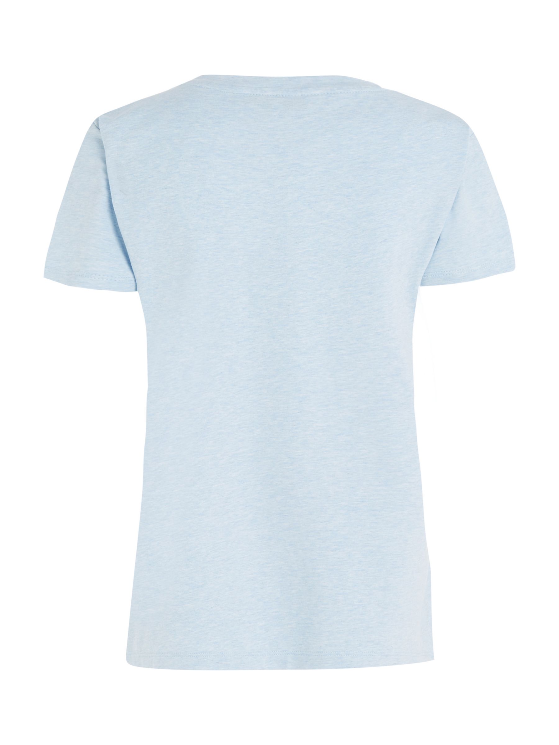 Buy Tommy Hilfiger Curve Organic Cotton Logo T-Shirt, Breezy Blue Heather Online at johnlewis.com