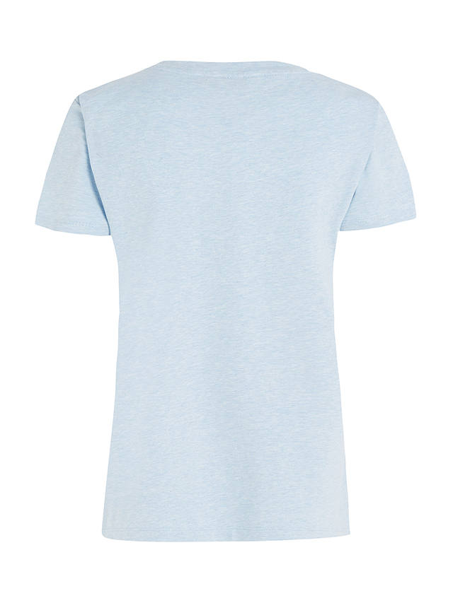 Tommy Hilfiger Organic Cotton Blend Logo T-Shirt, Breezy Blue Heather