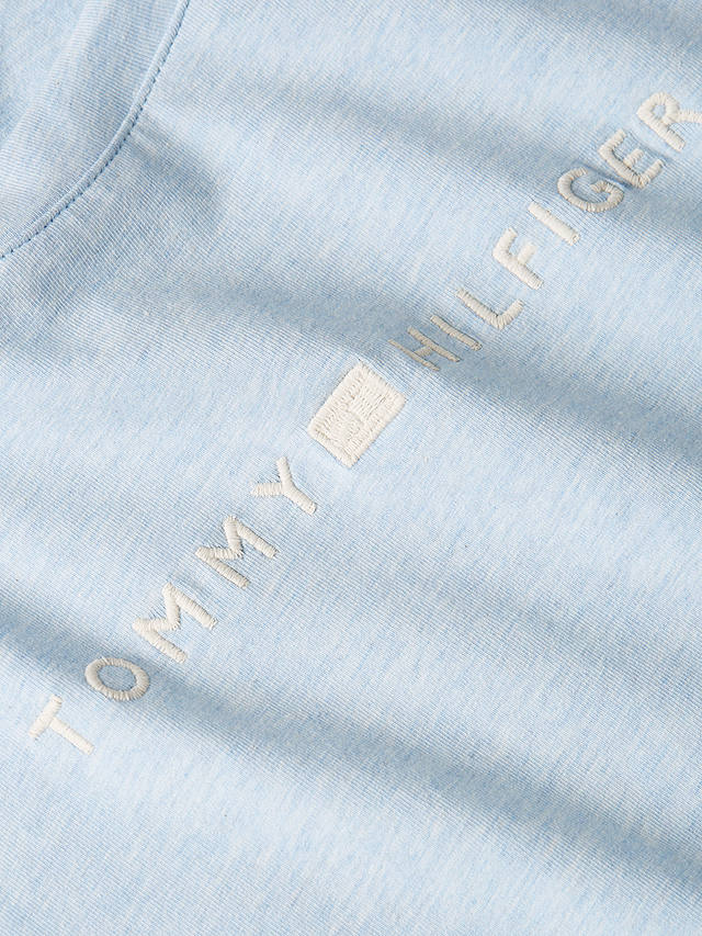 Tommy Hilfiger Organic Cotton Blend Logo T-Shirt, Breezy Blue Heather