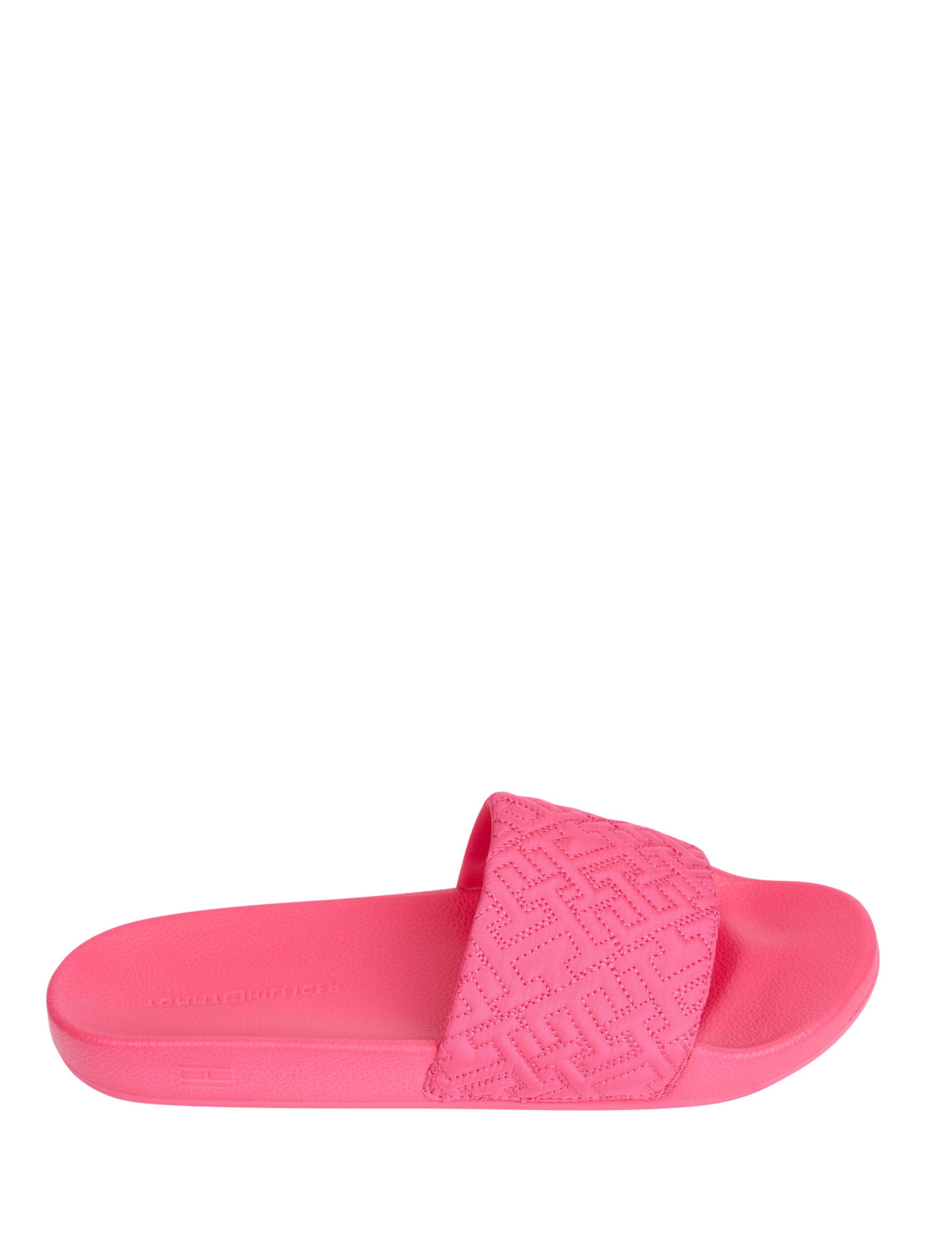 Tommy Hilfiger Elevated Slider Sandals, Bright Cerise Pink at John ...