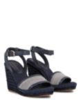 Tommy Hilfiger Woven Wedge Leather Sandals, Space Blue