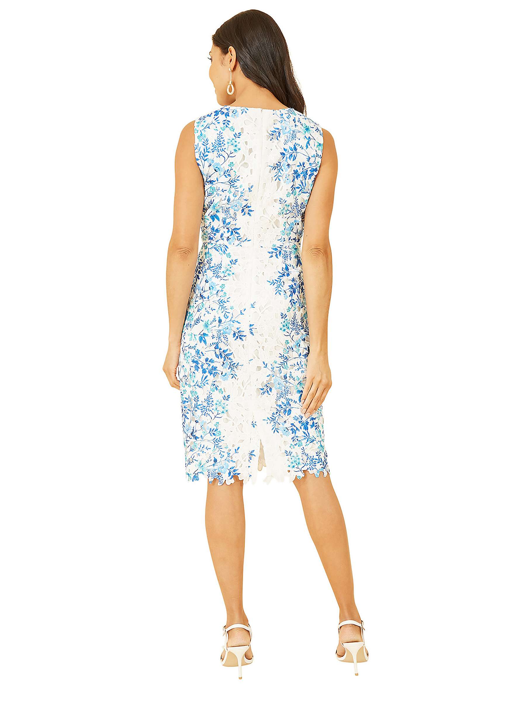 Buy Yumi Floral Lace Sheath Dress, White Online at johnlewis.com