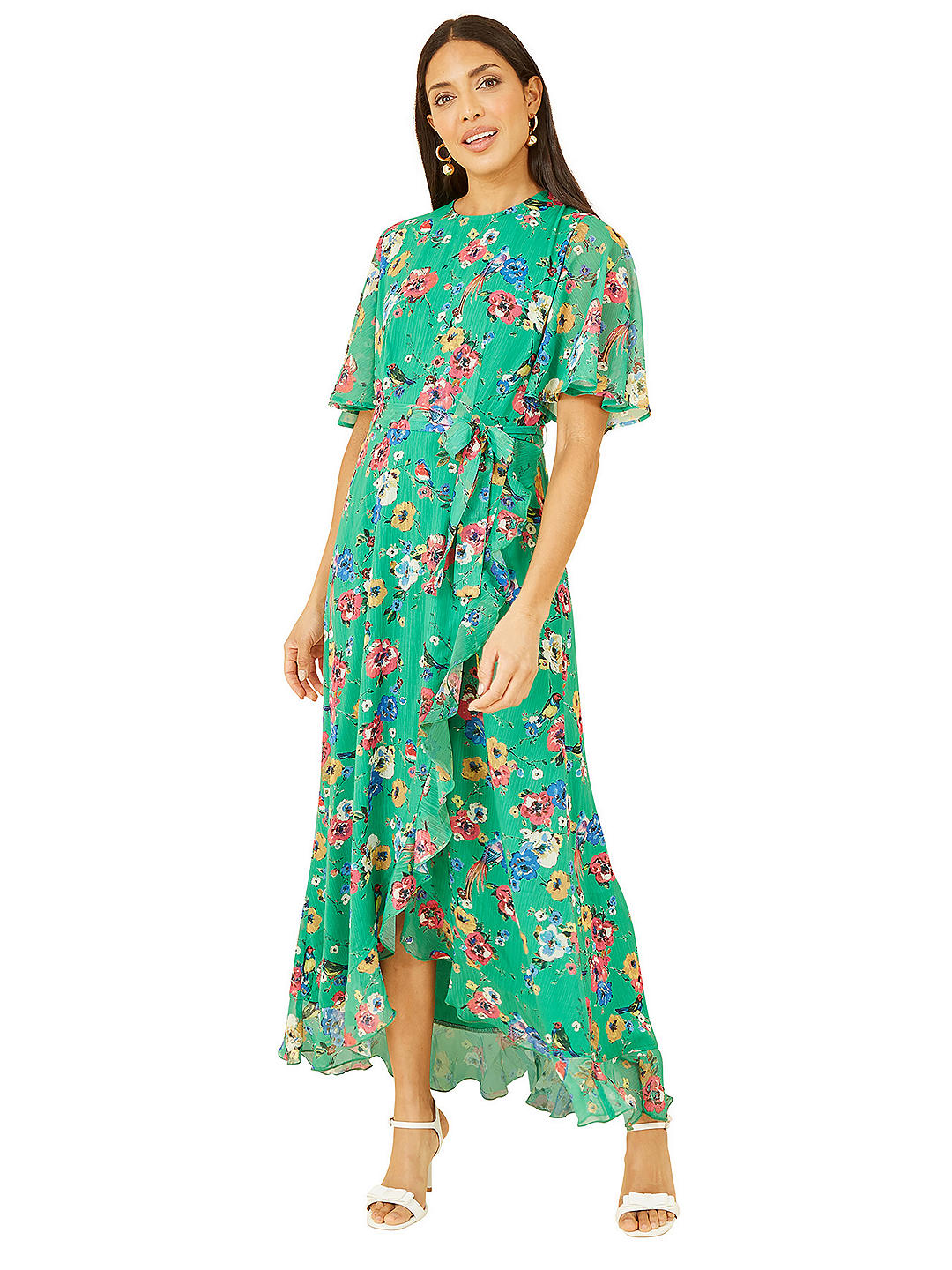 Yumi Floral Print Maxi Dress, Green at John Lewis & Partners