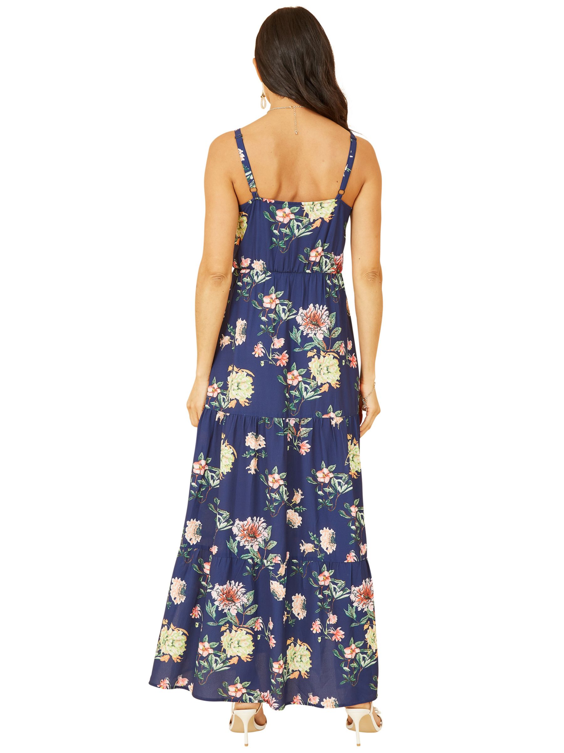 Yumi Floral Print Maxi Dress, Navy, 16