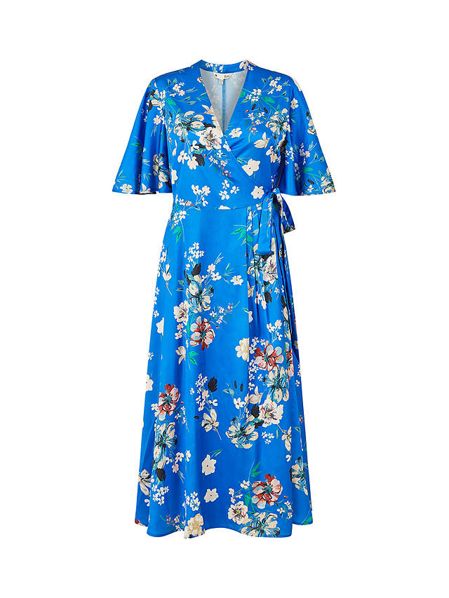Yumi Floral Print Wrap Dress, Blue
