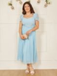 Yumi Lace Pleated Midi Dress, Blue, Blue