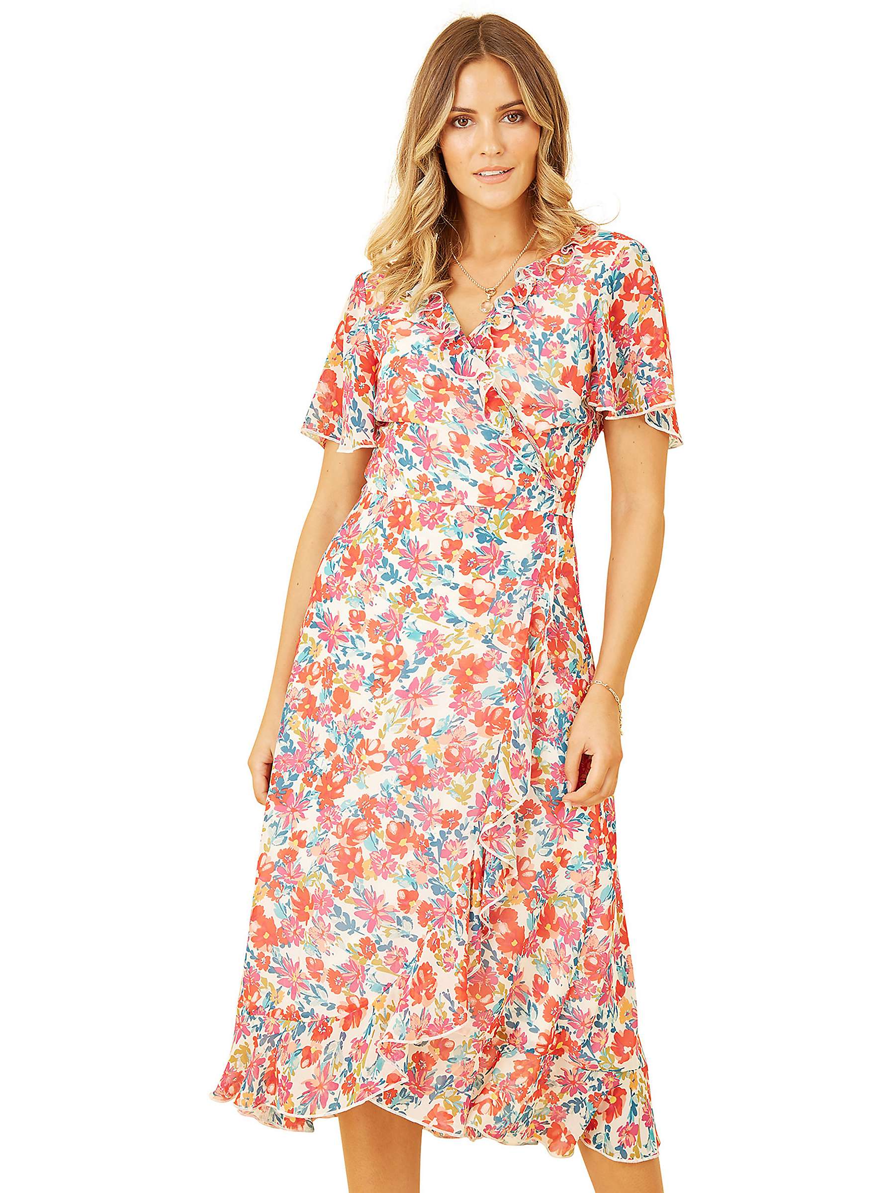Buy Yumi Floral Wrap Midi Dress, Multi Online at johnlewis.com