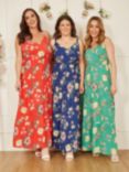 Yumi Floral Print Maxi Dress, Red