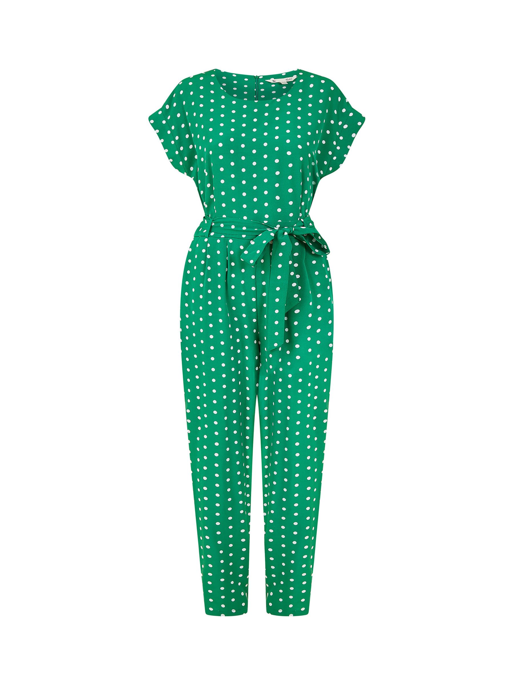Yumi Spot Print Jumpsuit, Green, 8