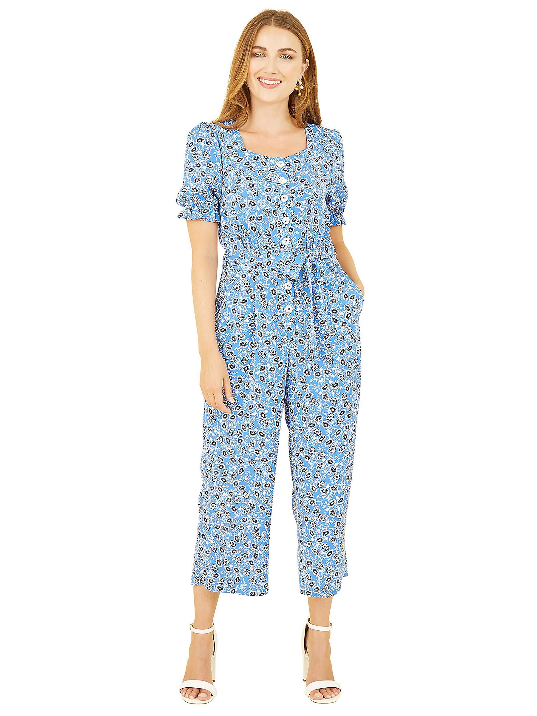 Buy Yumi Spring Meadow Floral Jumpsuit, Blue Online at johnlewis.com