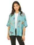 Yumi Crane Print Kimono, Green, Green