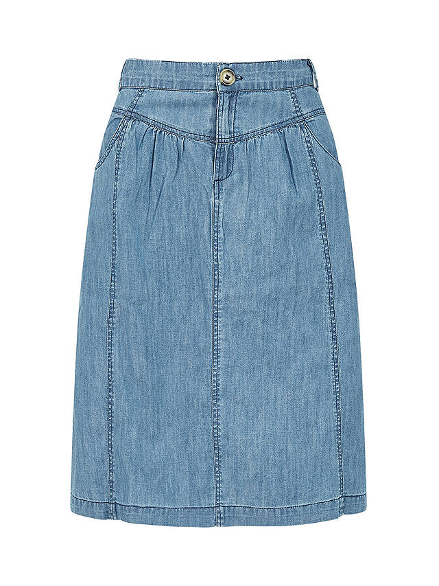 Yumi Chambray A-Line Skirt, Light Blue