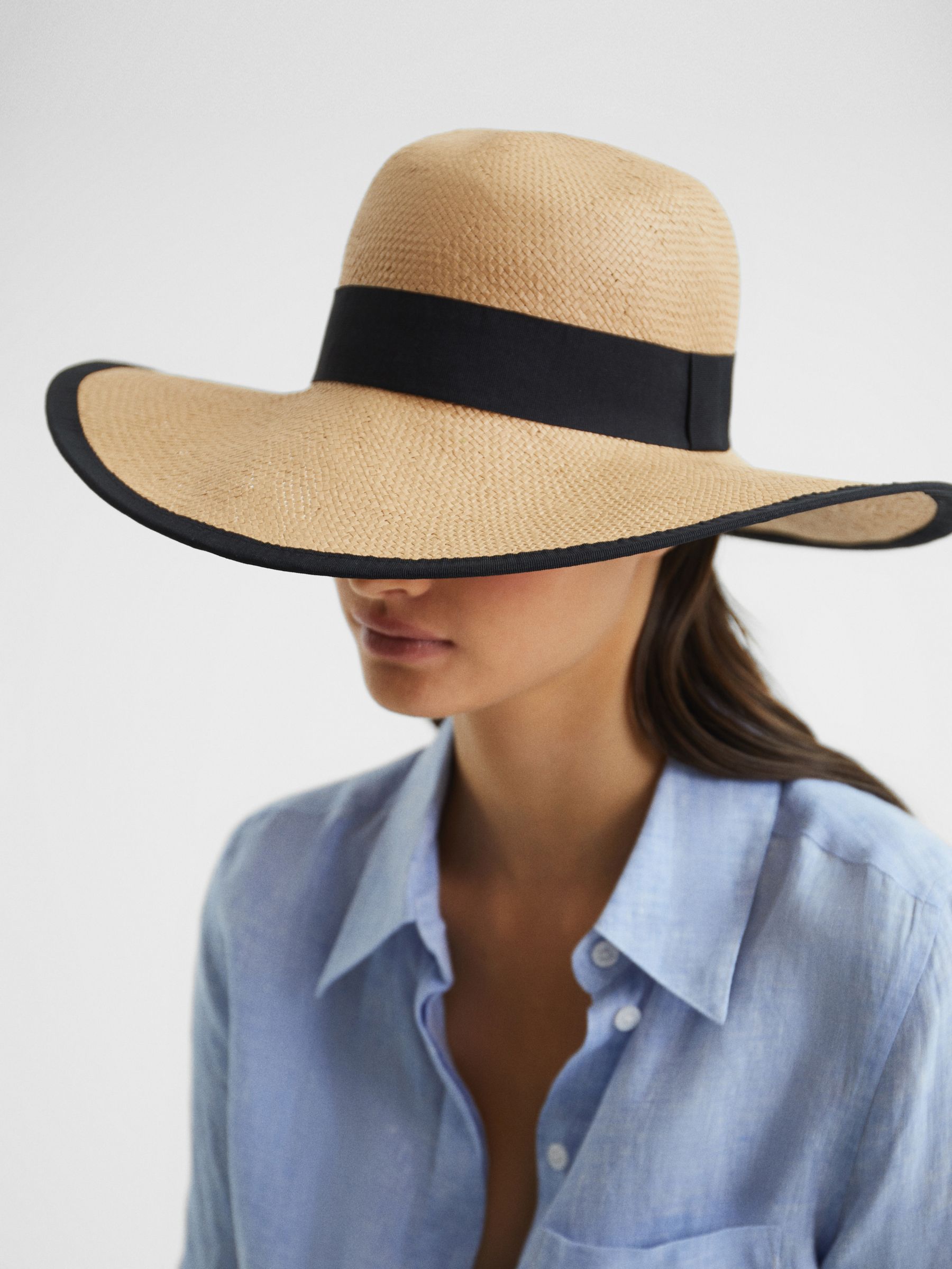 Reiss Nina Paper Sun Hat, Natural