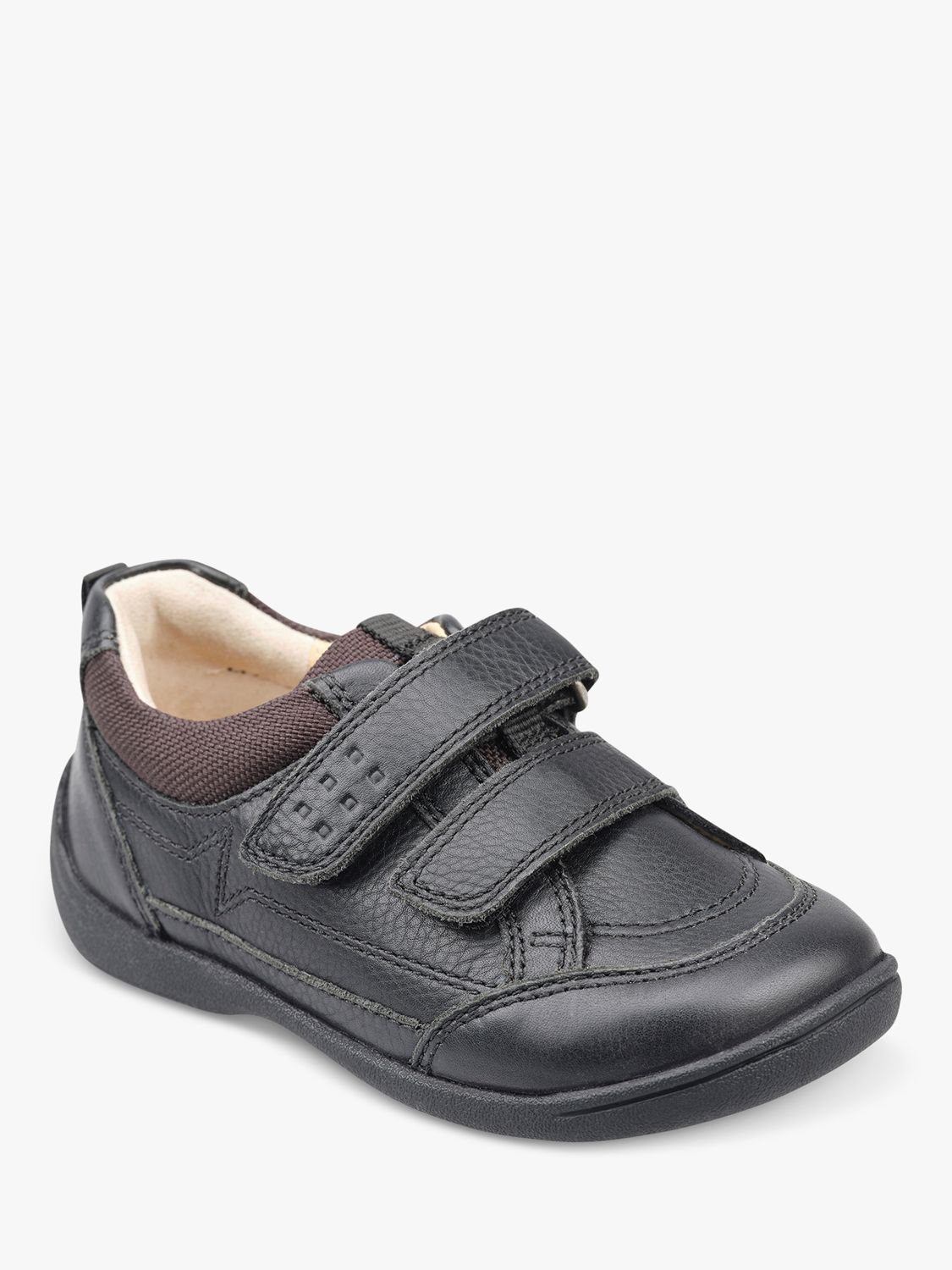 Start-Rite Kids' Zigzag Leather School Shoes, Black, 7G Jnr