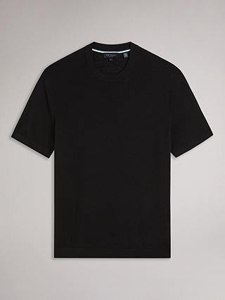 Ted Baker Senti Wool Short Sleeve Knitted T-Shirt, Black