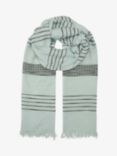 Unmade Copenhagen Lania Block Stripe Print Scarf, Dark Grey/Blue