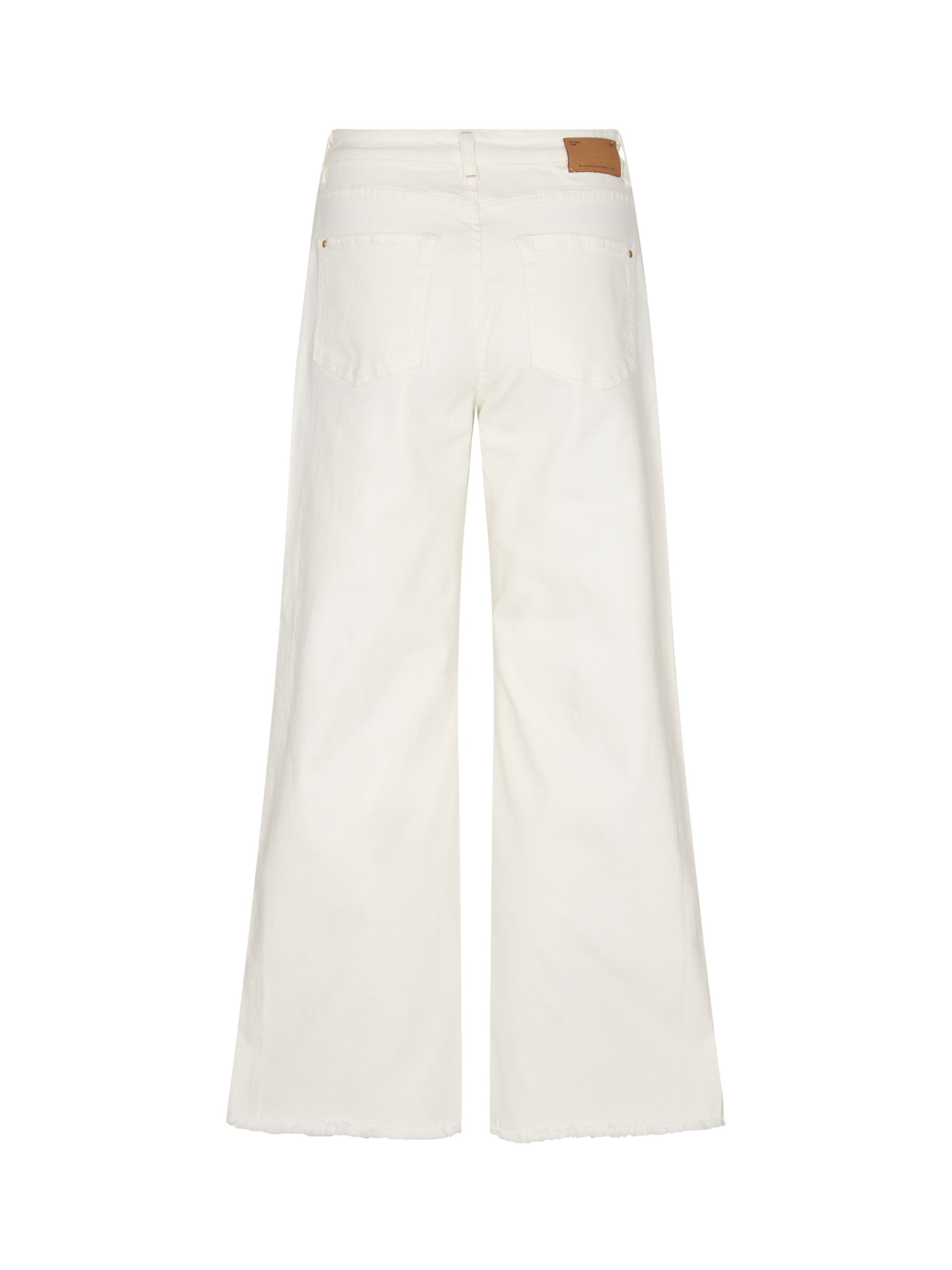 MOS MOSH Dara Kyle Wide Leg Raw Hem Jeans, Off White, 24R