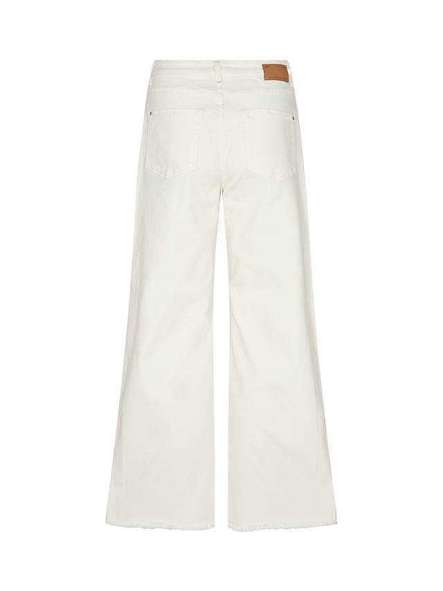 MOS MOSH Dara Kyle Wide Leg Raw Hem Jeans, Off White