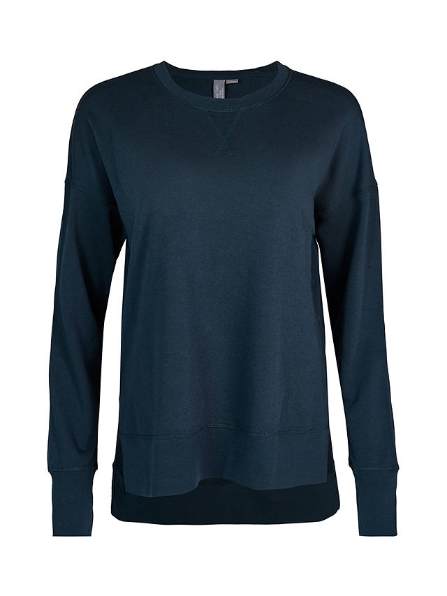 Sweaty Betty Plain Organic Cotton Blend Sweatshirt, Navy Blue