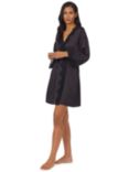 Lauren Ralph Lauren Satin Kimono Lace Robe, Black