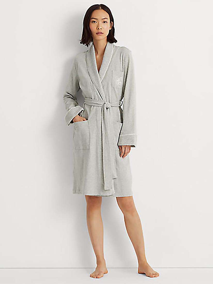 Buy Lauren Ralph Lauren Quilted Shawl Collar Robe, Grey Online at johnlewis.com