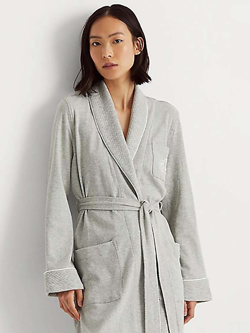 Buy Lauren Ralph Lauren Quilted Shawl Collar Robe, Grey Online at johnlewis.com