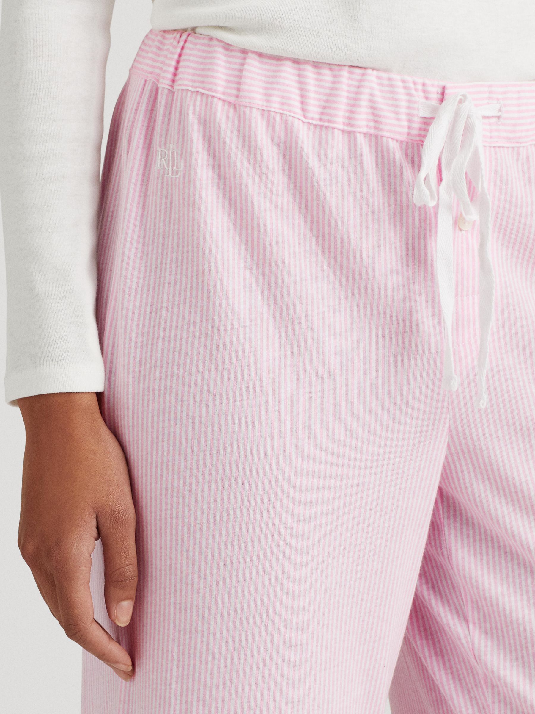 Buy Lauren Ralph Lauren Long Pyjama Striped Bottoms, Pink Online at johnlewis.com