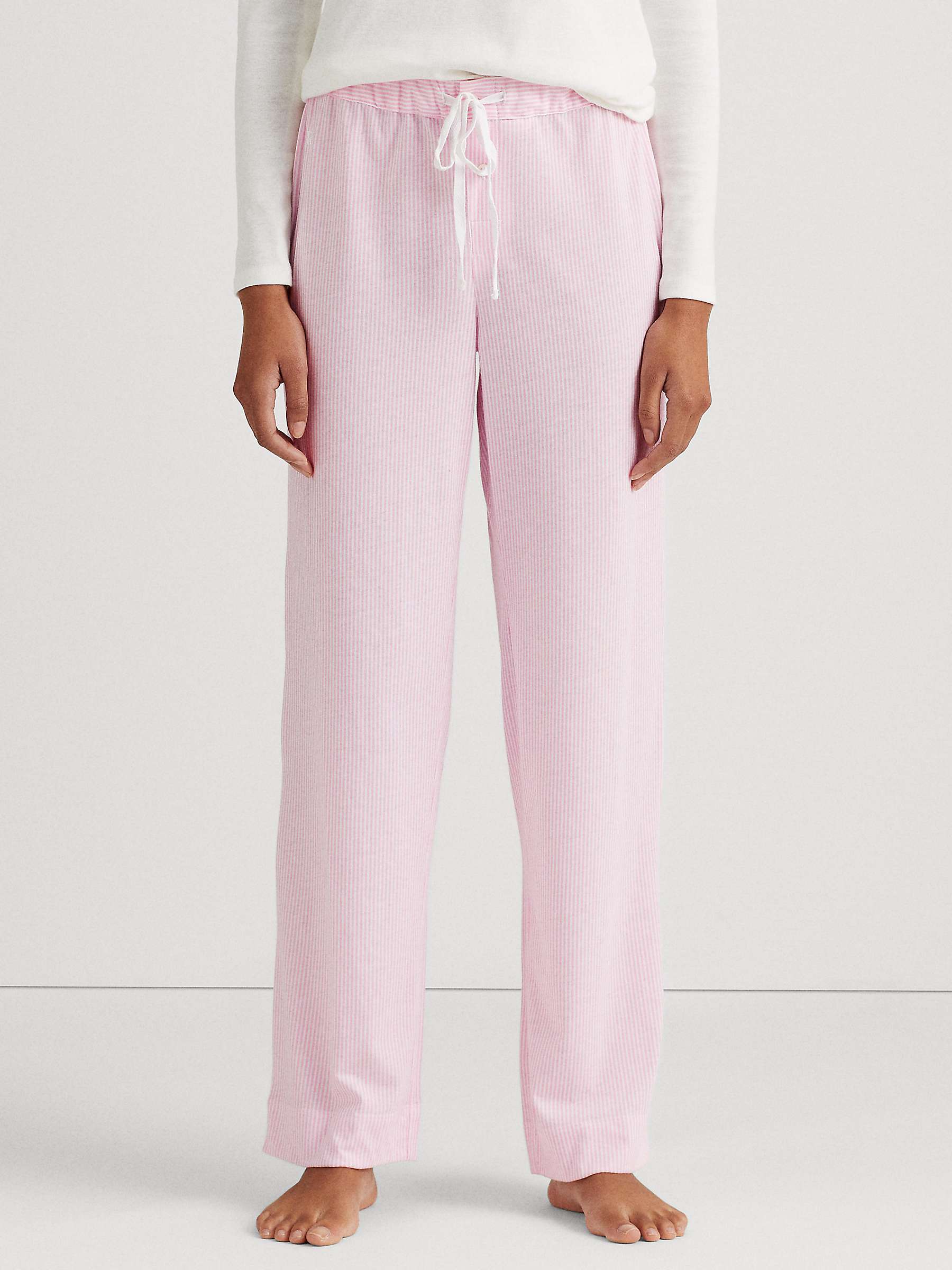 Buy Lauren Ralph Lauren Long Pyjama Striped Bottoms, Pink Online at johnlewis.com
